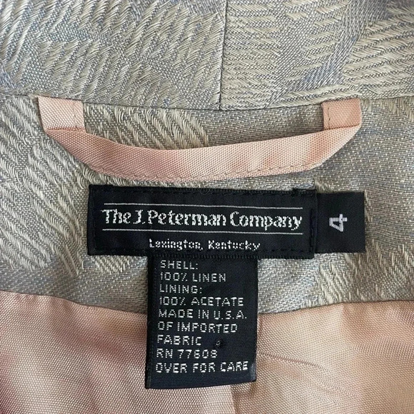The J. Peterman Co. Jacket Blazer Linen Grey Floral Elaine Benez Seinfeld 0042 - Picture 10 of 11